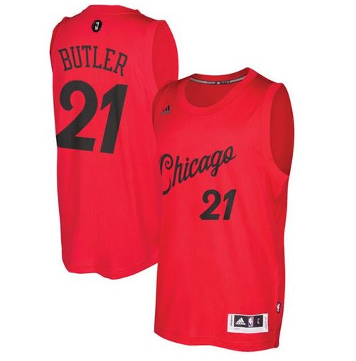 Men's Chicago Bulls Customized Red 2016-2017 Christmas Day Stitched Jersey